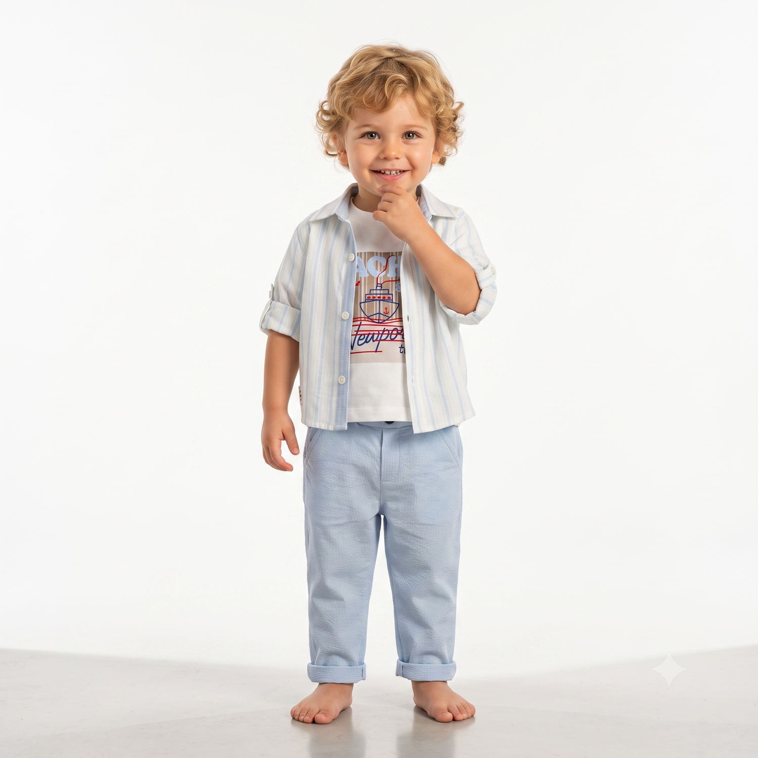 Erkek 3'lü Takım – Gömlek, T-Shirt, Pantolon